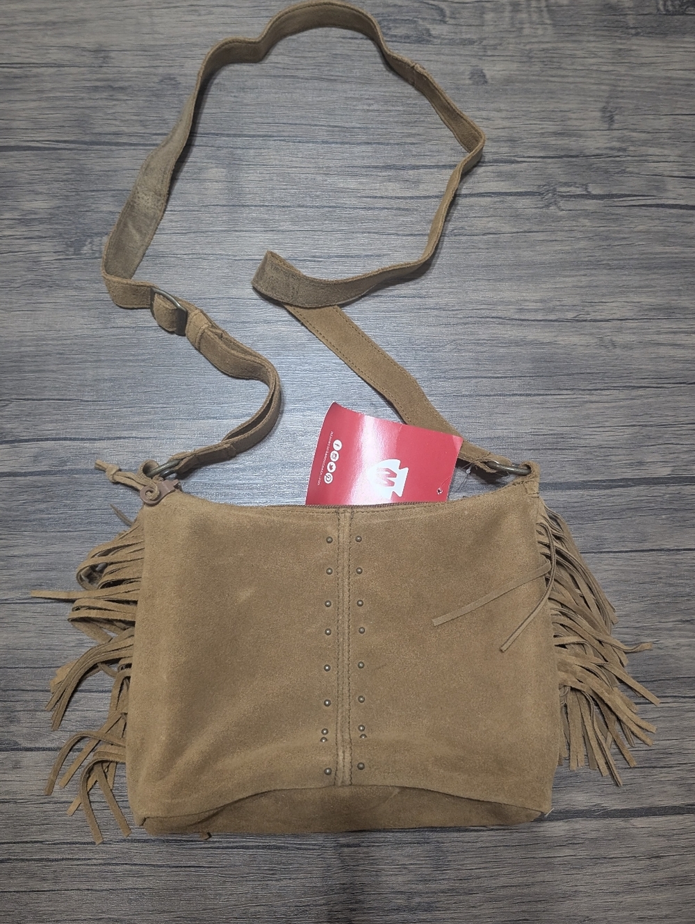 Suede Brand New Minnetonka Fringe Leather Purse Crossbody Bag W/ Tags Read Descr